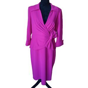 Tadashi Shoji Women's Medium Seaver Mock 2 Piece Collared Dress, NWT